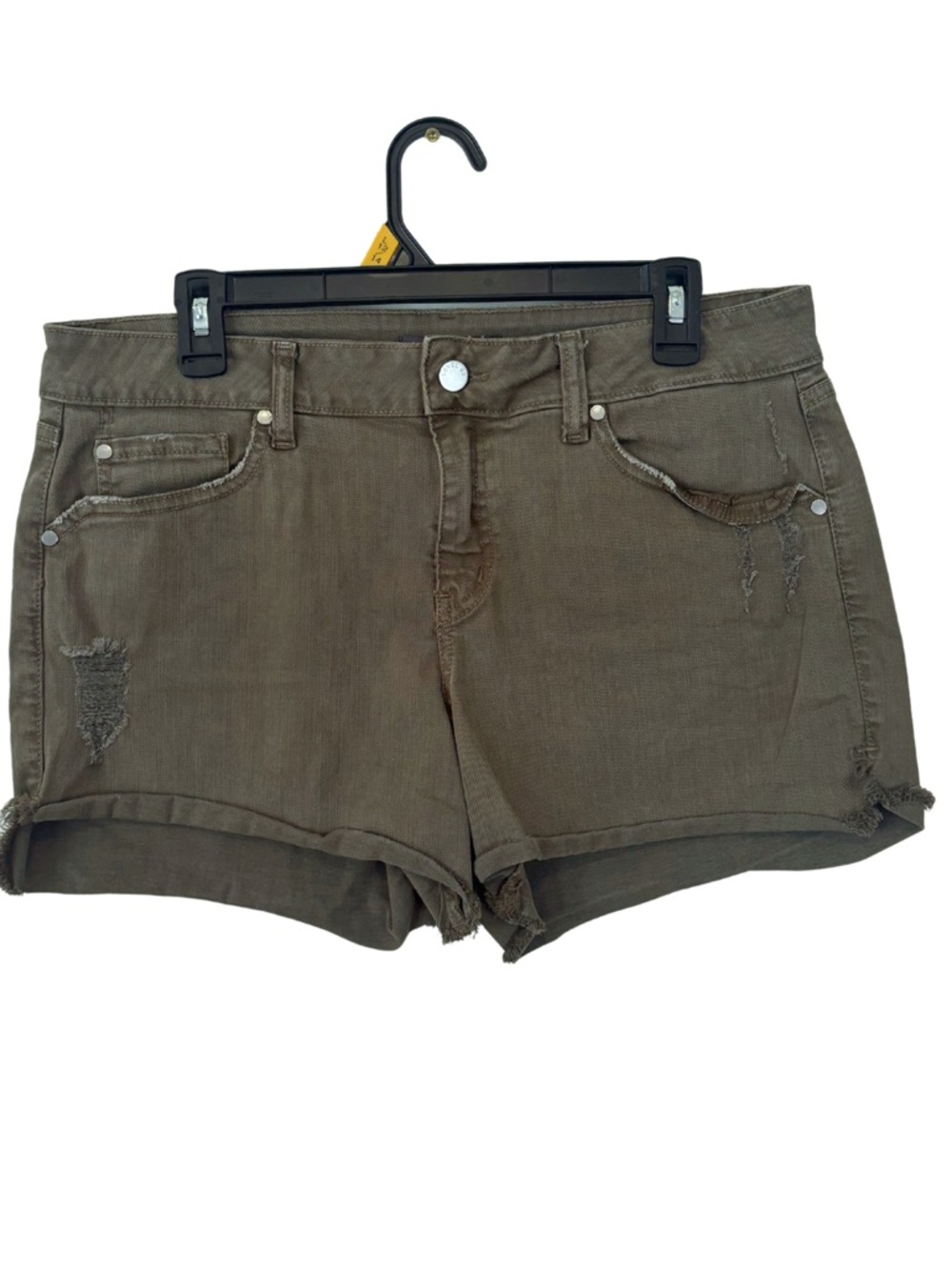 3/$20 Level 99 Women's Green Distressed Denim Shorts